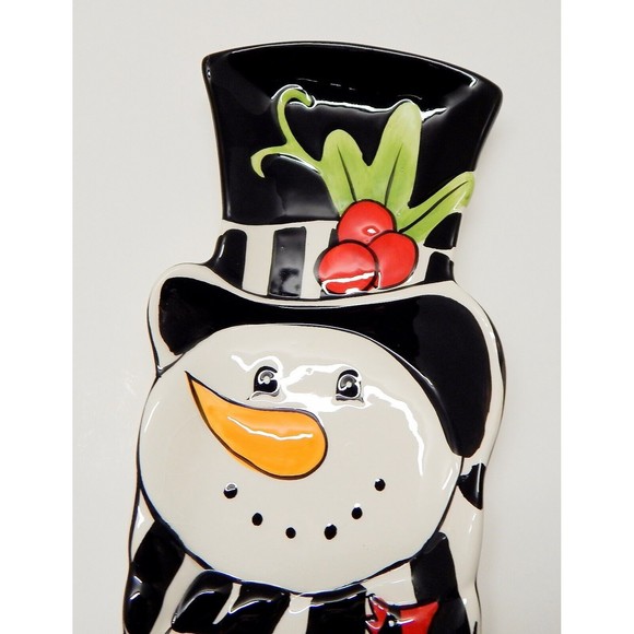 Fitz & Floyd Frosty's Frolic Elongated 15” Platter Tray Snowman 2010 Holiday - Picture 3 of 12